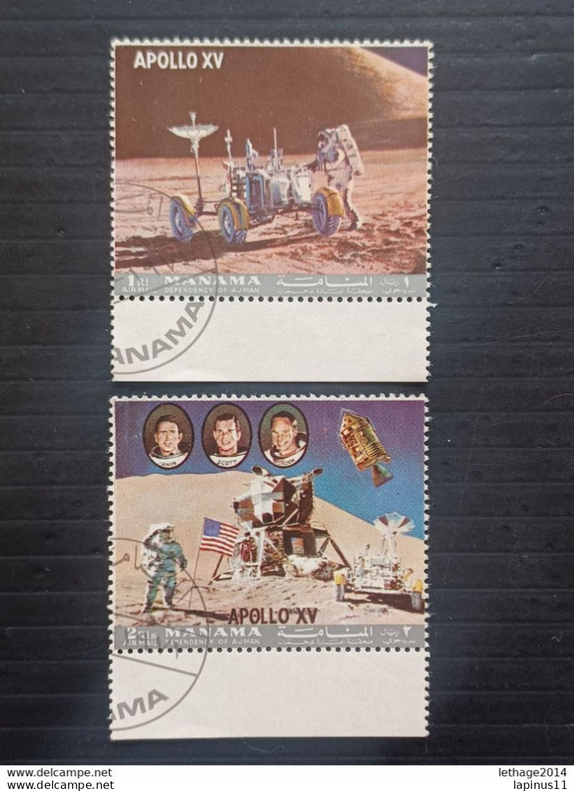 عجمان المنامة AJMAN MANAMA ARAB EMIRATES 1972 APOLLO 15 VERY RARE - Ajman