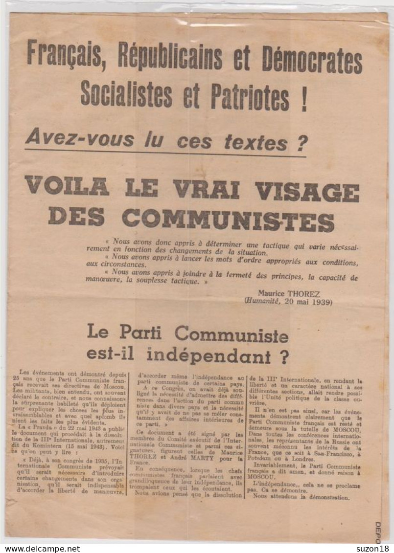 Propagande - Politique -le Vrai Visage Des Communistes - Anticommuniste - Documents