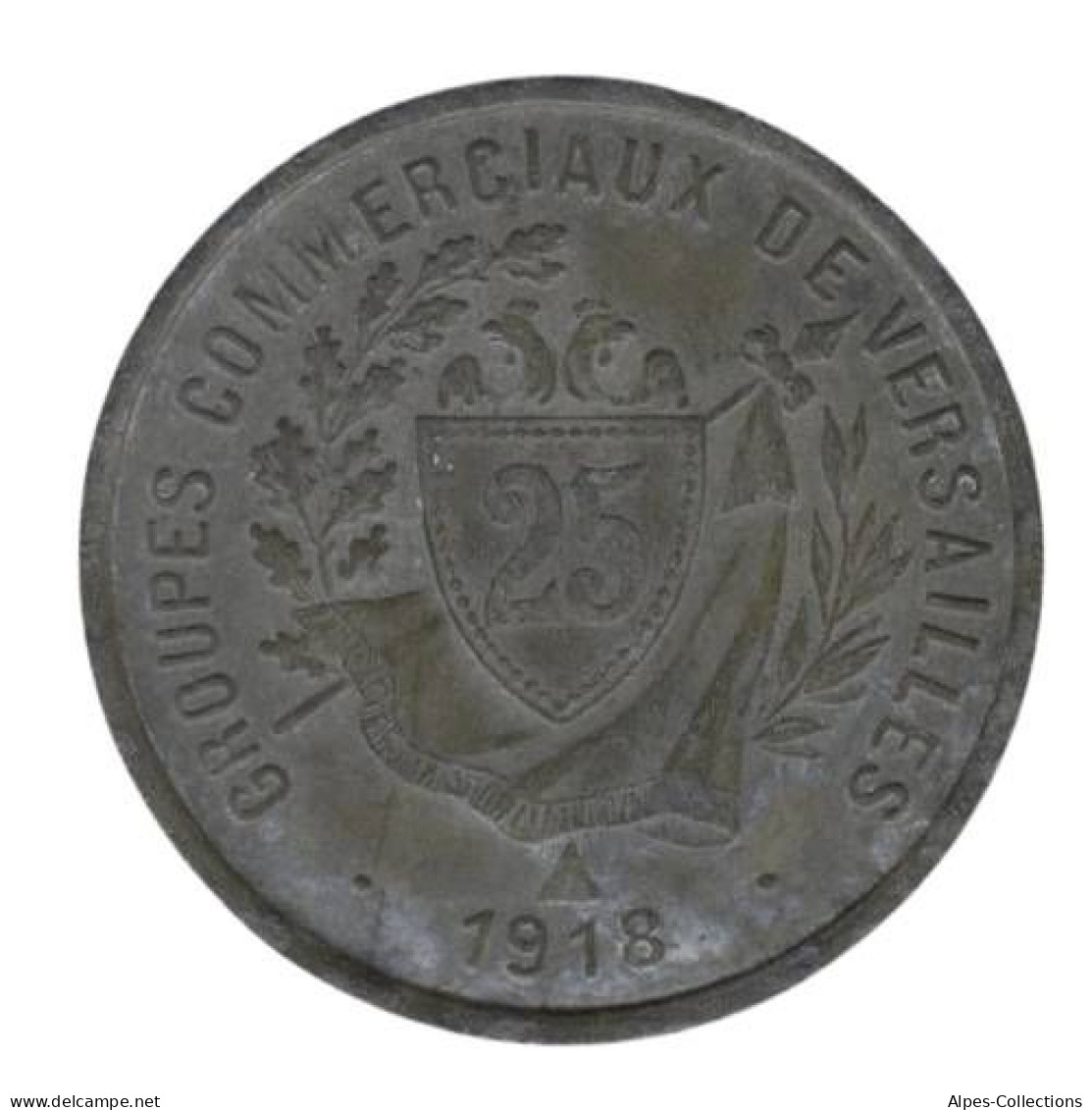 VERSAILLES - 01.03 - Monnaie De Nécessité - 25 Centimes 1918 - Monétaires / De Nécessité