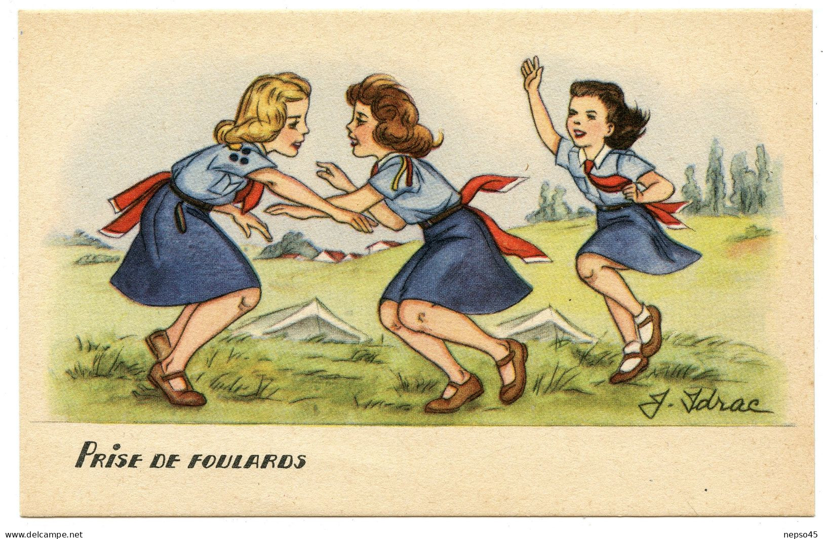 Scoutisme.illustrateur Pour Enfants J.Idrac.par Autorisation Spéciale Du Q.G.scout.Editions Univers Paris. - Scoutismo