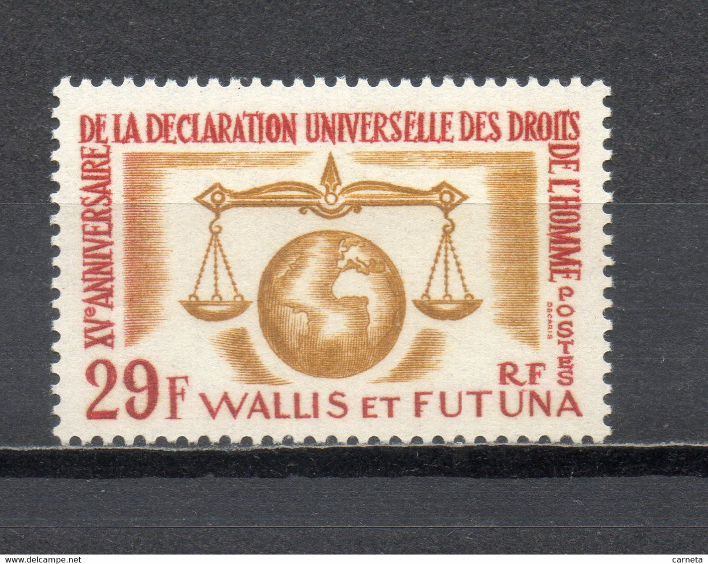 WALLIS ET FUTUNA   N° 169    NEUF SANS CHARNIERE COTE 8.60€     DROITS DE L'HOMME - Neufs