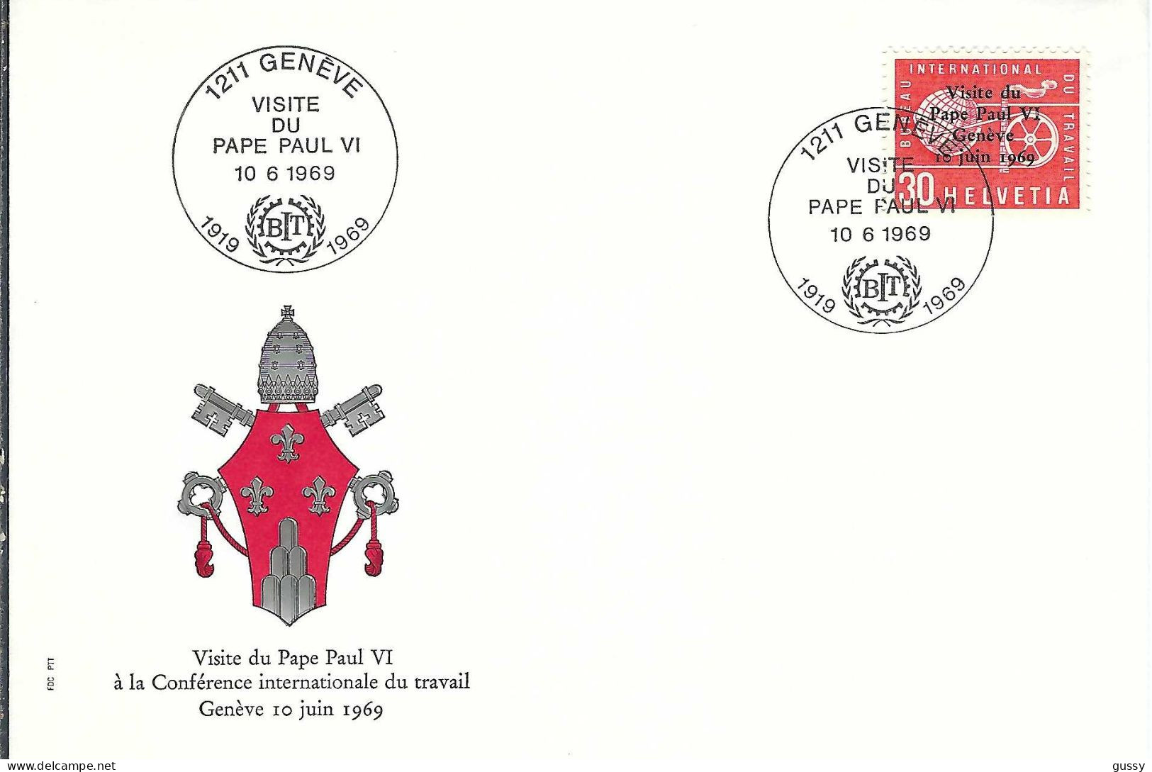 SUISSE BIT 1969: FDC "Visite Du Pape Paul VI" - Servizio