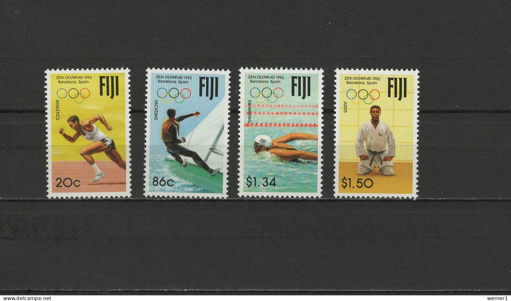 Fiji Islands 1992 Olympic Games Barcelona, Judo, Sailing Etc. Set Of 4 MNH - Zomer 1992: Barcelona