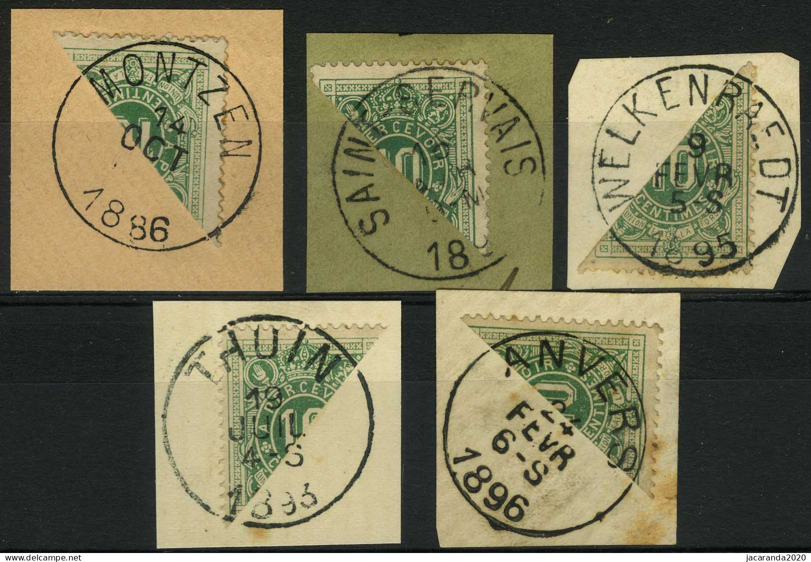 TX 1 - Cijfer In Een Ovaal - Gehalveerde Zegel Afgestempeld Op Document - Demi-timbre Oblitéré Sur Document - Stamps