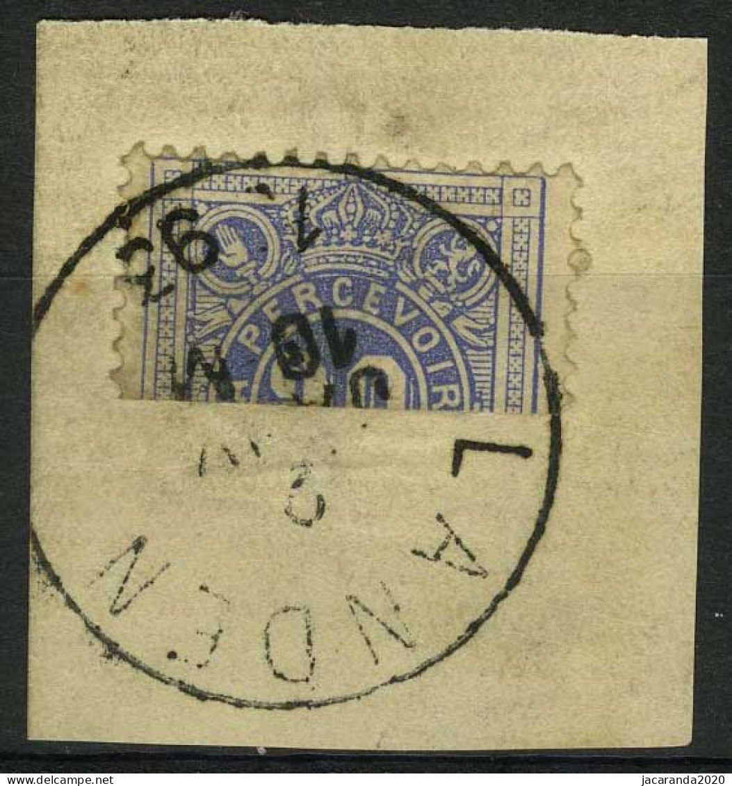 TX 2 - Cijfer In Een Ovaal - Gehalveerde Zegel Afgestempeld Op Document - Demi-timbre Oblitéré Sur Document - Stamps