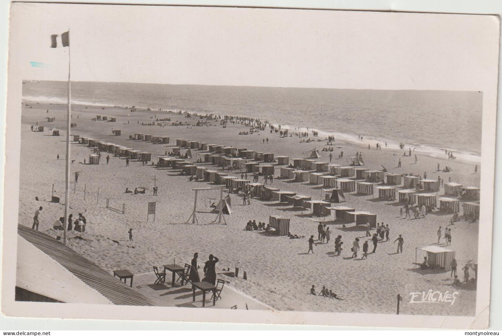 Landes : VIEUX  BOUCAU  Les  Bains  : La  Plage  1951( F. Vignes ) - Vieux Boucau