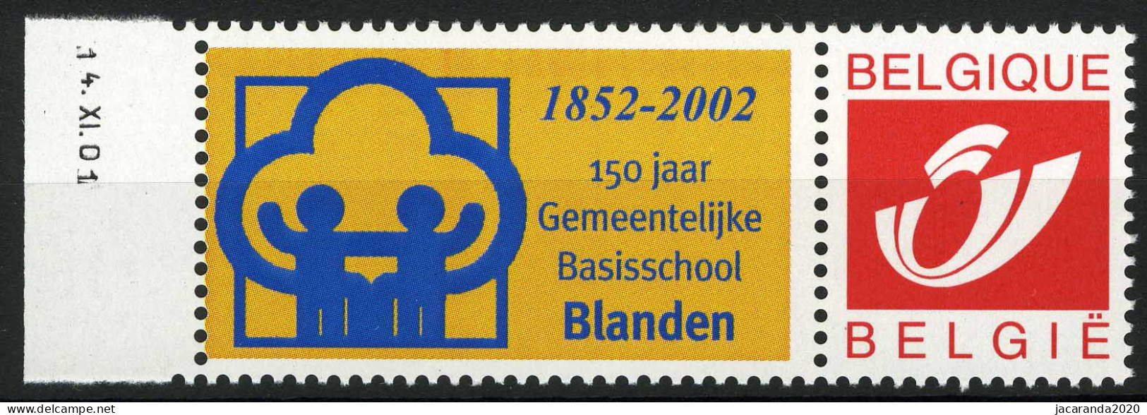 België 3181 - Duostamp - Gemeentelijke Basisschool Blanden - Logo Links - Met Drukdatum - Postfris