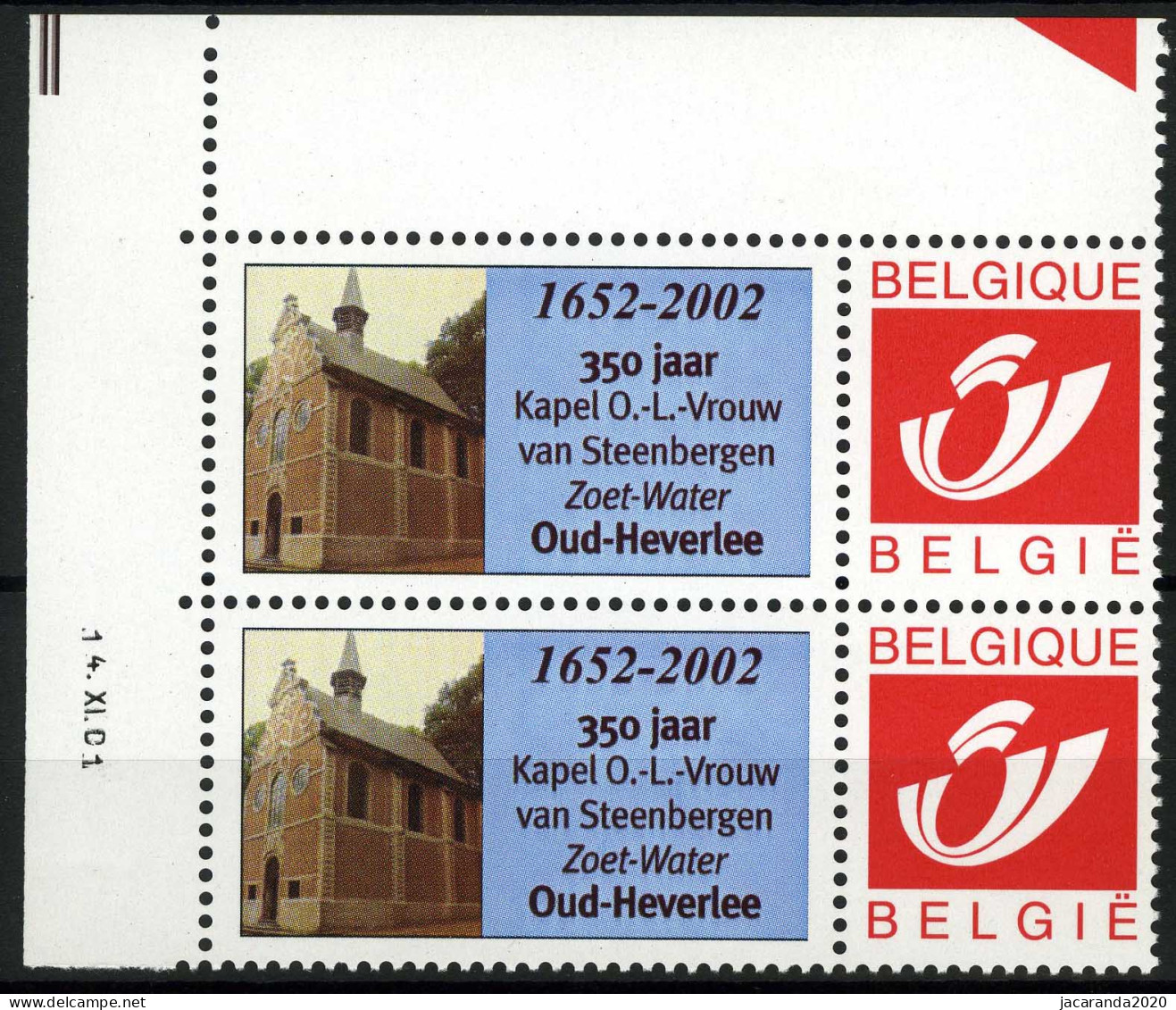 België 3181 - Duostamp - Kapel - Oud-Heverlee - Met Drukdatum - Mint