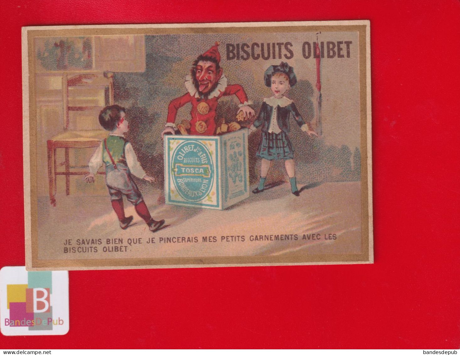 Biscuits OLIBET Rare Chromo Kahn Exposition Toulouse Diable En Boite Surprise Enfants - Sonstige & Ohne Zuordnung