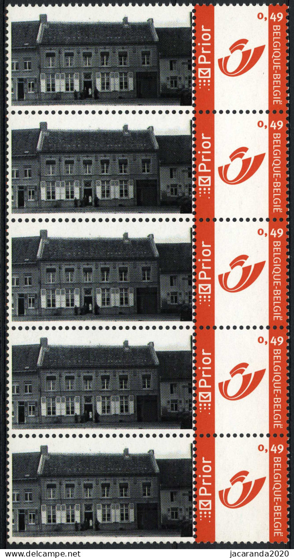 België 3228 - Duostamp - Huis - Strook Van 5 - Postfris