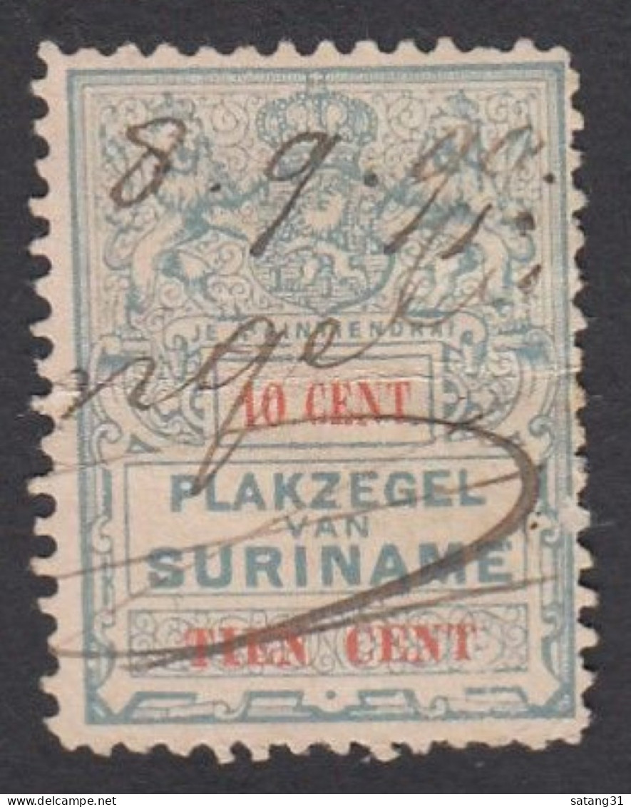 PLAKZEGEL VAN SURINAME 10 CENT. - Surinam ... - 1975