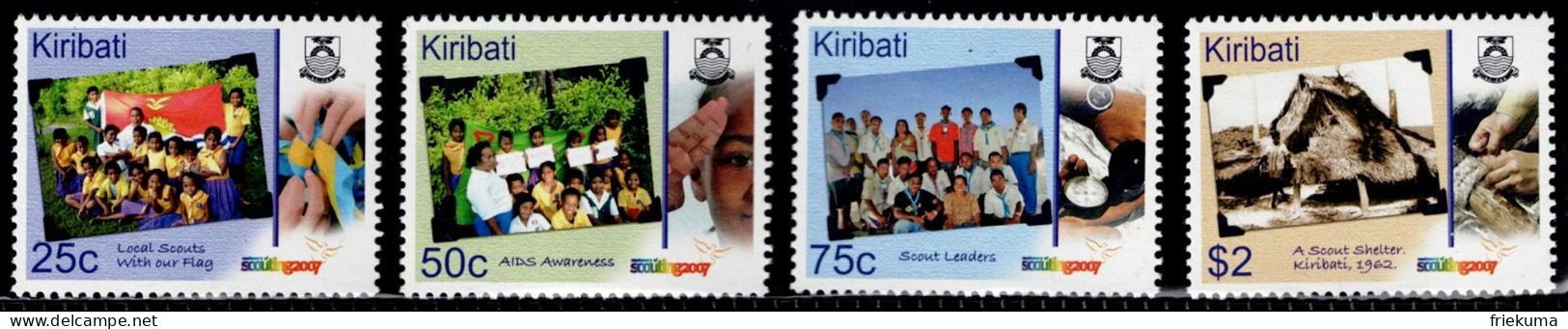 Kiribati 2007, 100 Years Of The Scout Movement: Campaign To Fight AIDS, Leadership, Scout Camp, Etc., MiNr. 1028-1031 - Ongebruikt