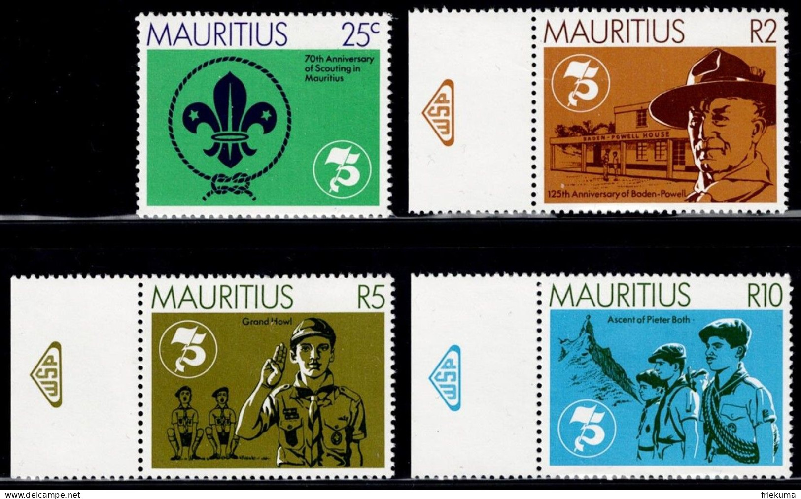 Mauritius 1982, 70 Years Of Scouts In Mauritius: Big Howl, Mountaineering Scouts, Etc., MiNr. 536-539 - Nuevos