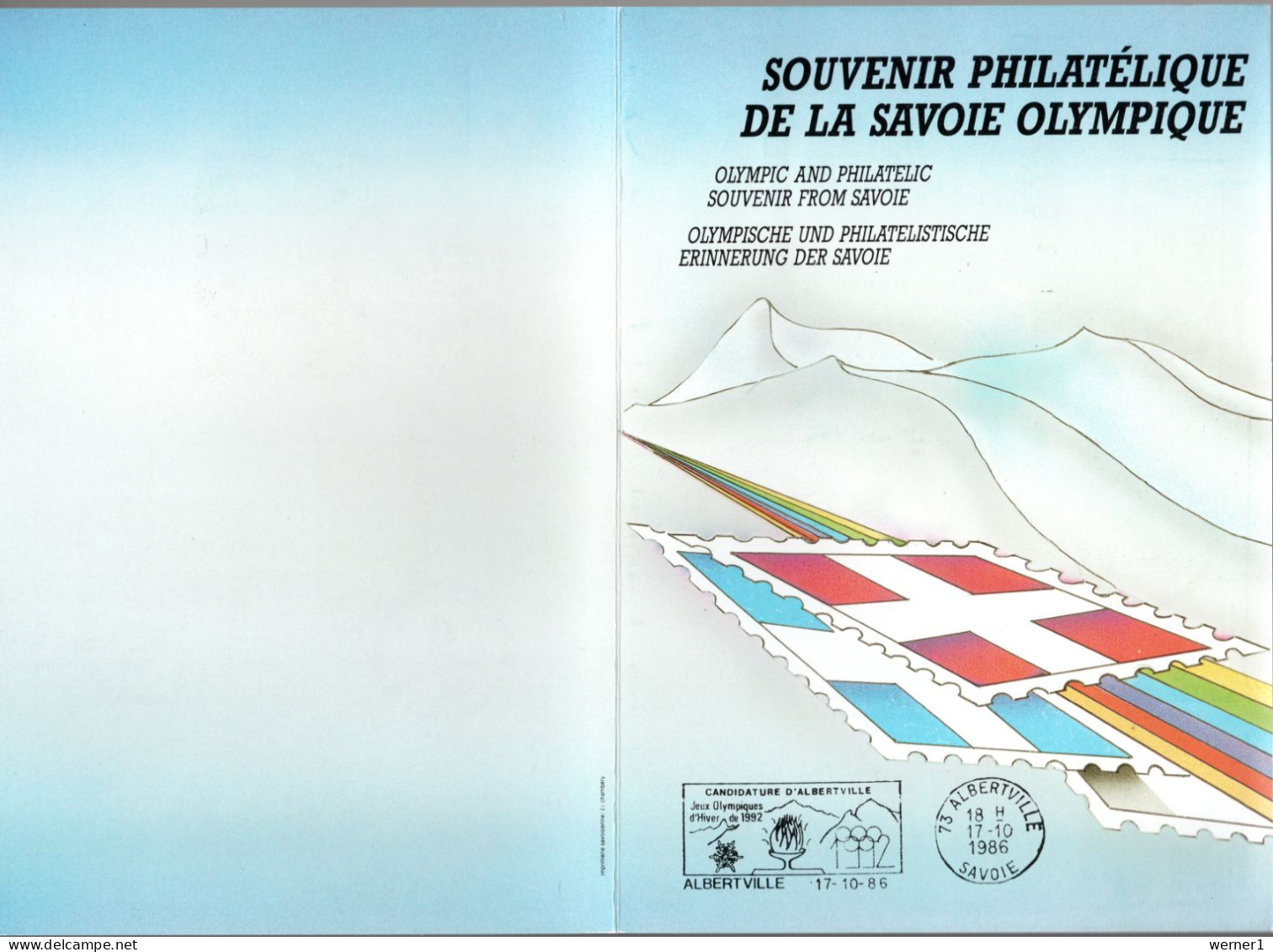 France 1986/1992 Olympic Games Albertville Commemorative Print - Inverno1992: Albertville