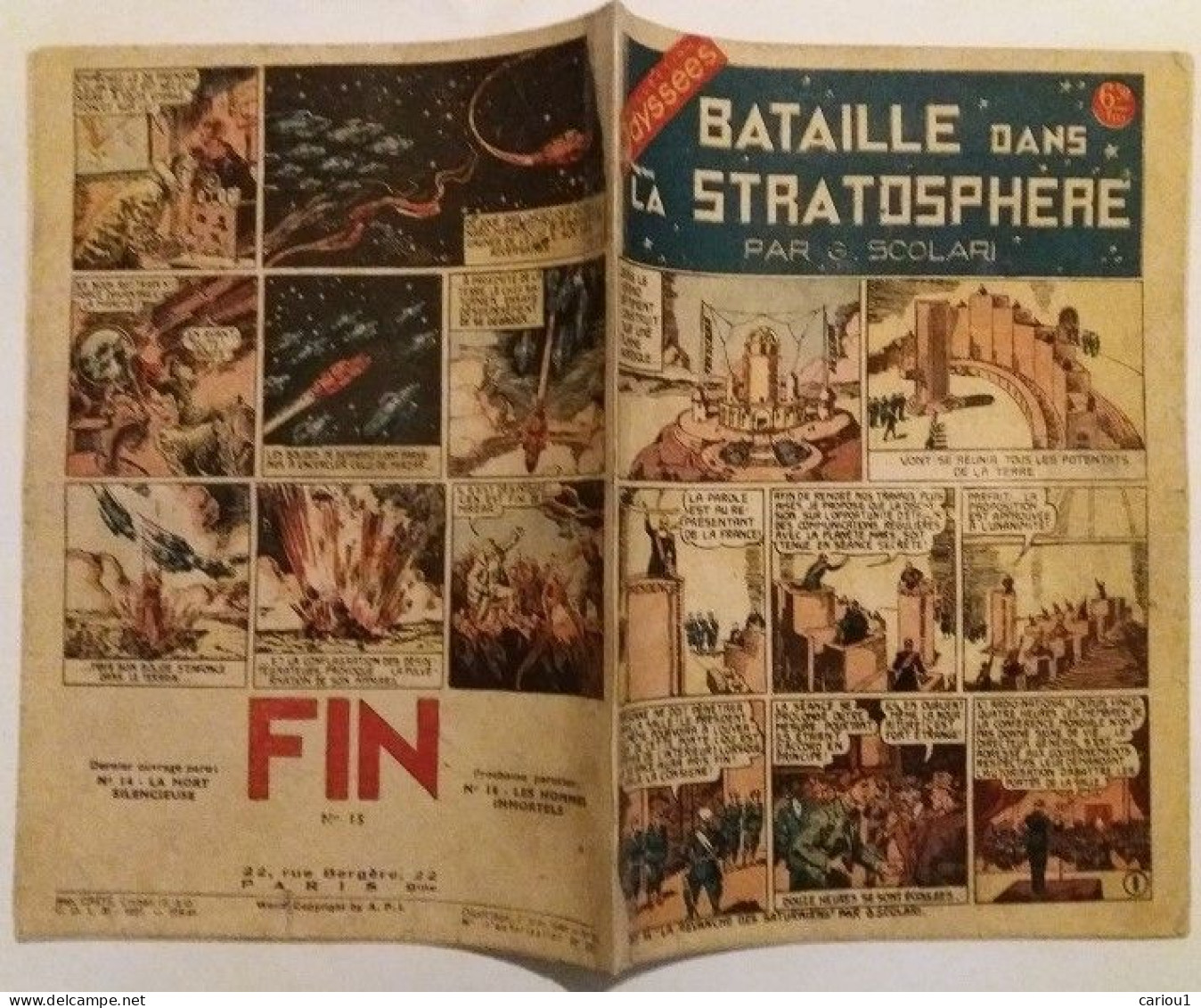 C1 SCOLARI Bataille Dans La Stratosphere COLLECTION ODYSSEES 1944 Saturne Contre La Terre Port Inclus France - Avant 1950