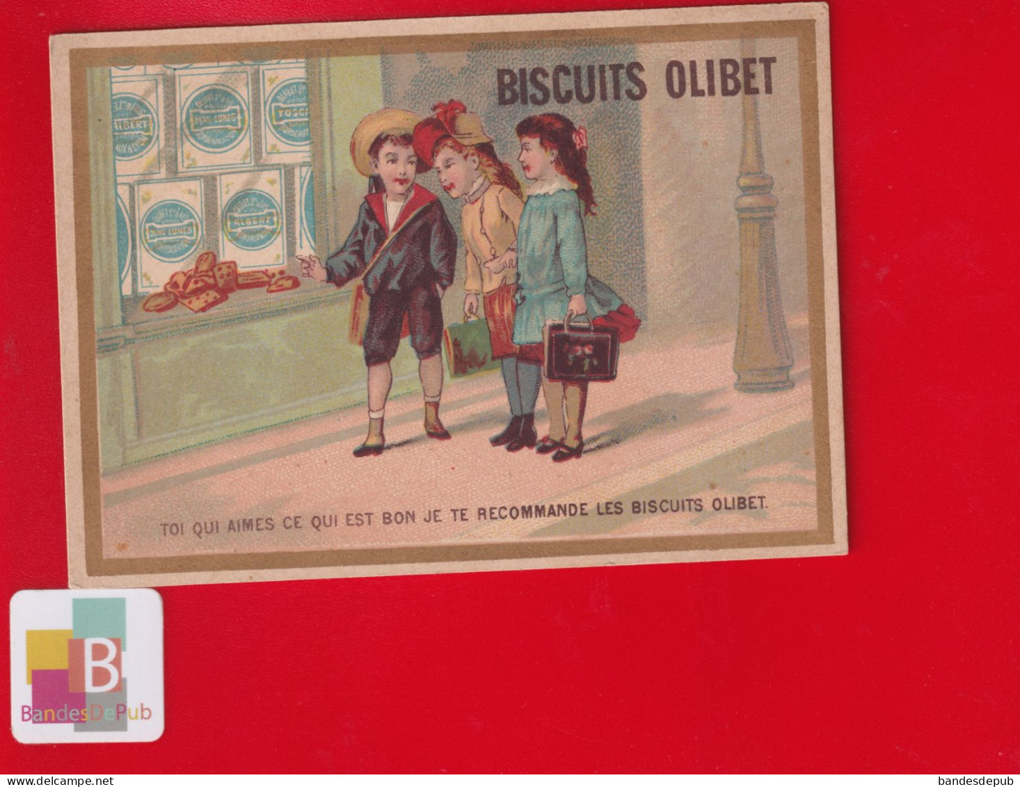 Biscuits OLIBET Rare Chromo Kahn Exposition Toulouse  Enfants  Vitrine Boites De Biscuits - Other & Unclassified