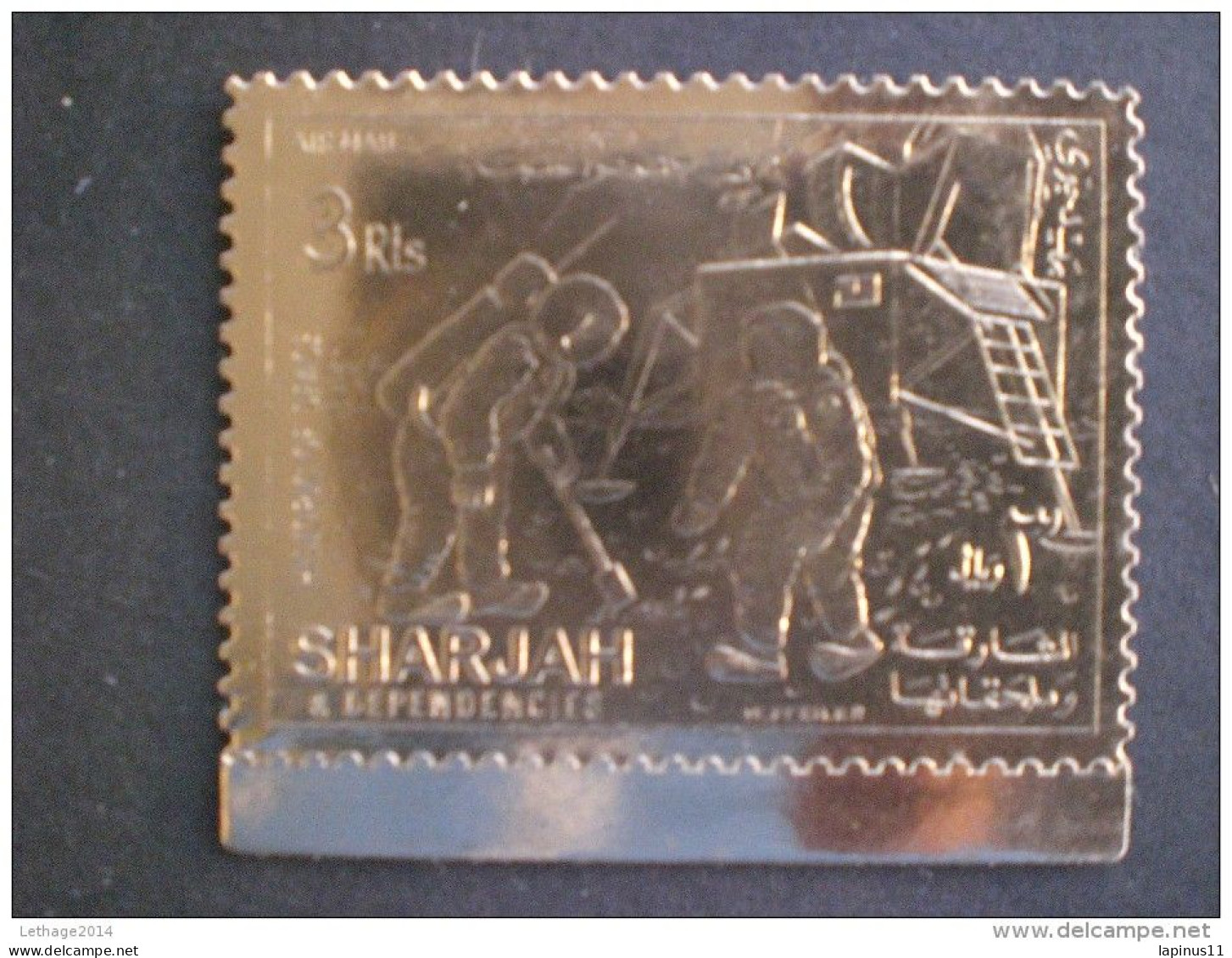 PRINTS ARAB EMIRATES SHARJAH 1970 Airmail - History Of Space Travel SHEET GOLD PERFORATION - Ajman