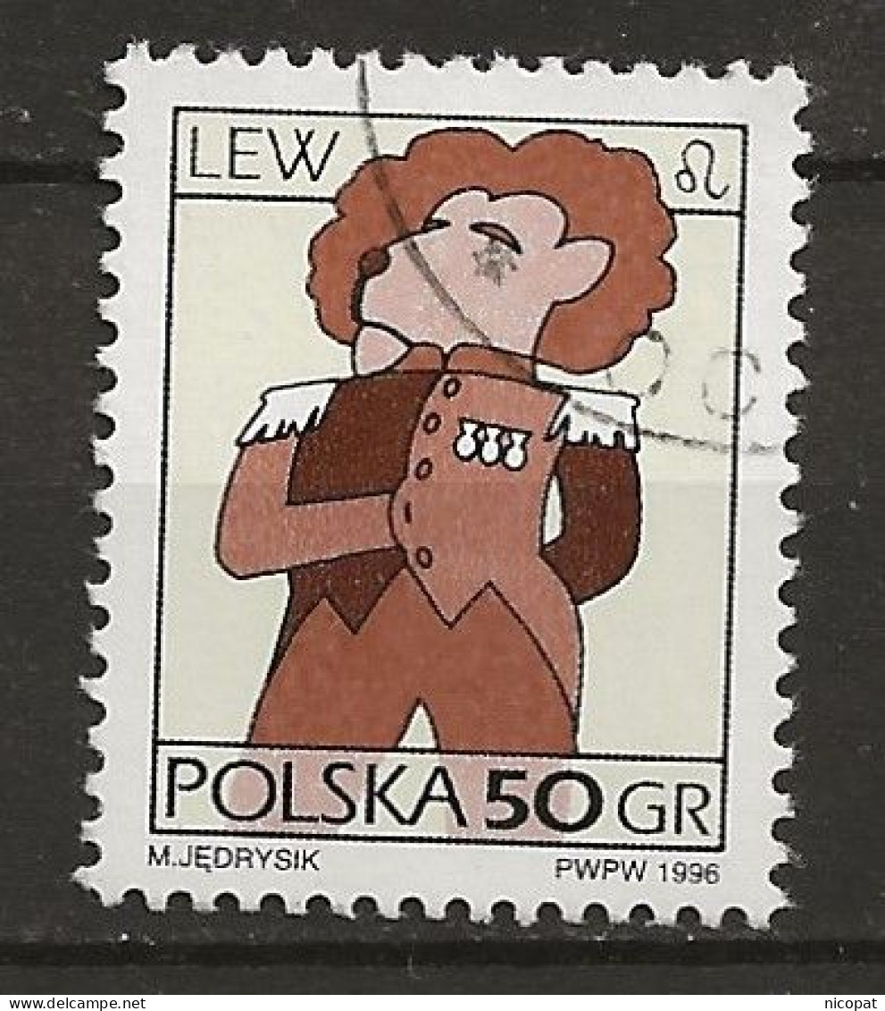 POLAND Oblitéré 3401A Les Signes Du Zodiaque Lion - Usados