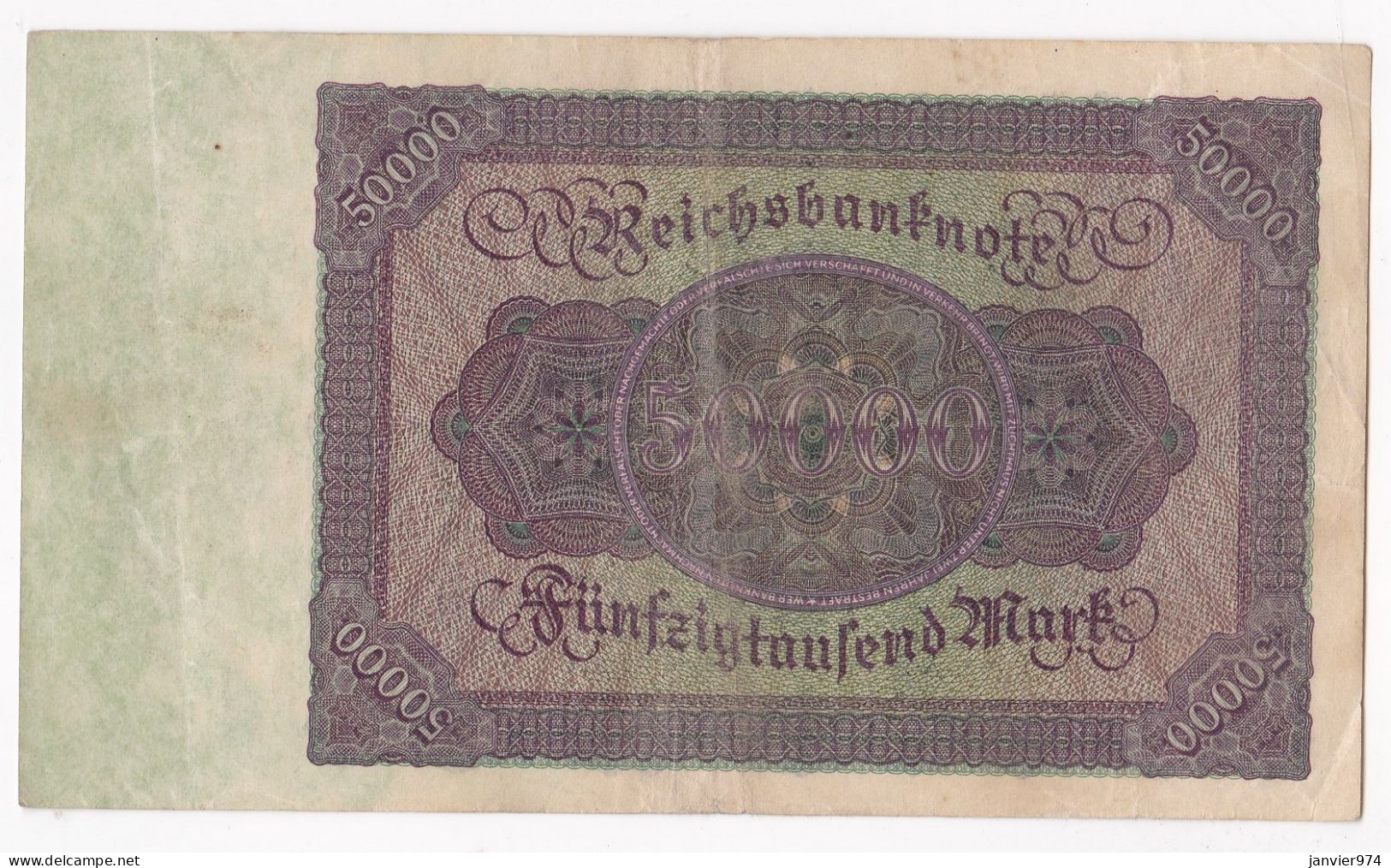 50000 Mark 1922 , Serie C.11890185, Tres Beau Billet - 50.000 Mark