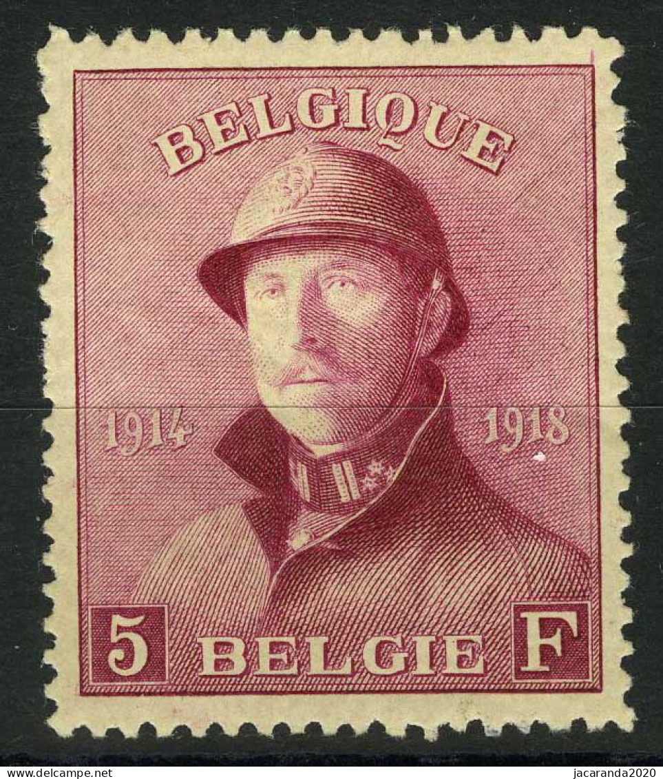 België 177 * - Koning Albert I Met Helm - Roi Casqué  - 1919-1920  Cascos De Trinchera