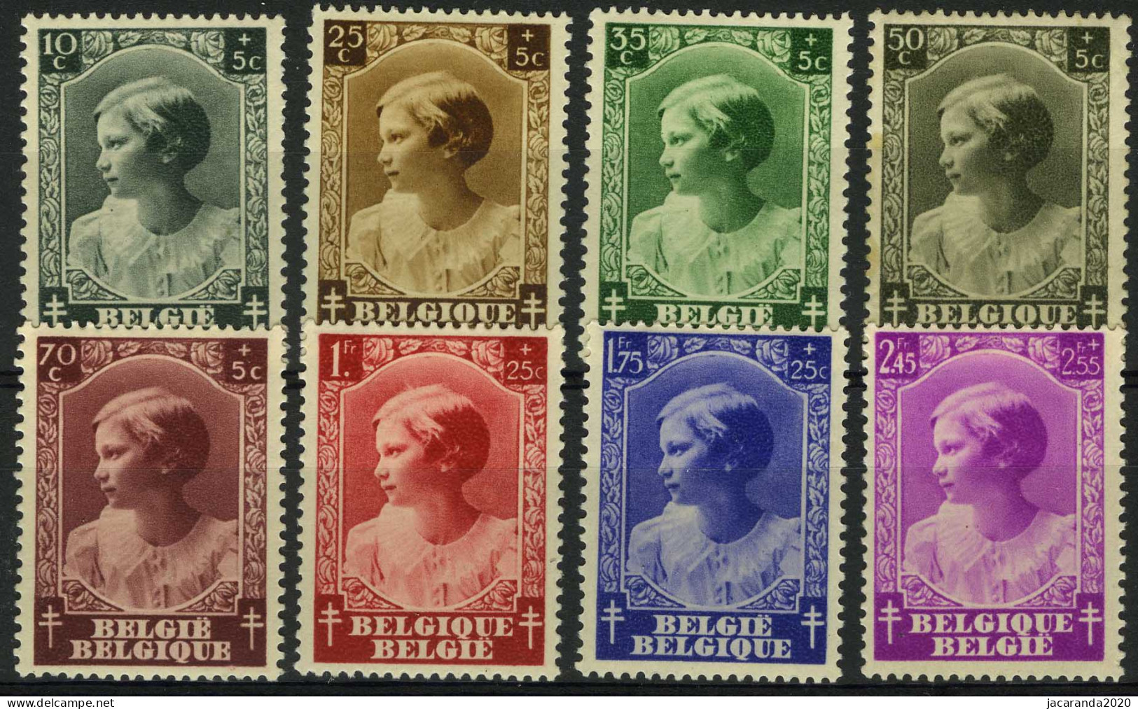 België 458/65 * - Prinses Joséphine-charlotte - Neufs