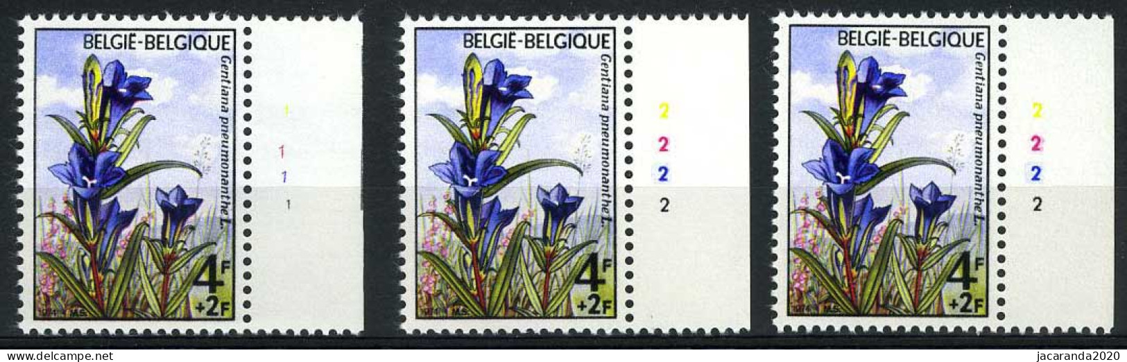 België 1738 - Plaatnummers 1-2-2 - 1971-1980