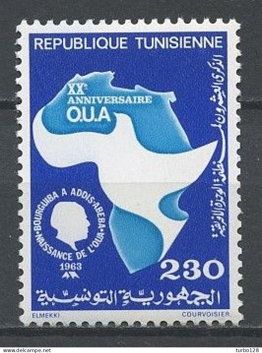 TUNISIE 1983 N° 990 ** Neuf MNH Superbe C 1.10 € Oiseau Bird Colombe Carte O.U.A Organisation De L'Unité Africaine - Tunesien (1956-...)