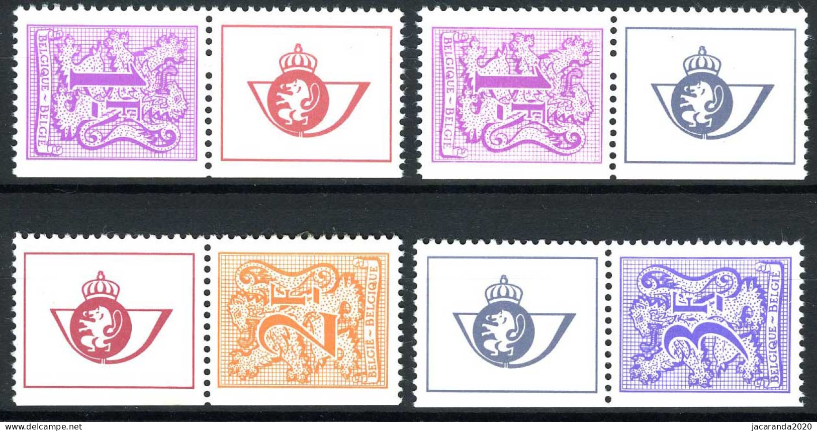 België PU218/221 ** - Cijfer Op Heraldieke Leeuw En Wimpel - Mint