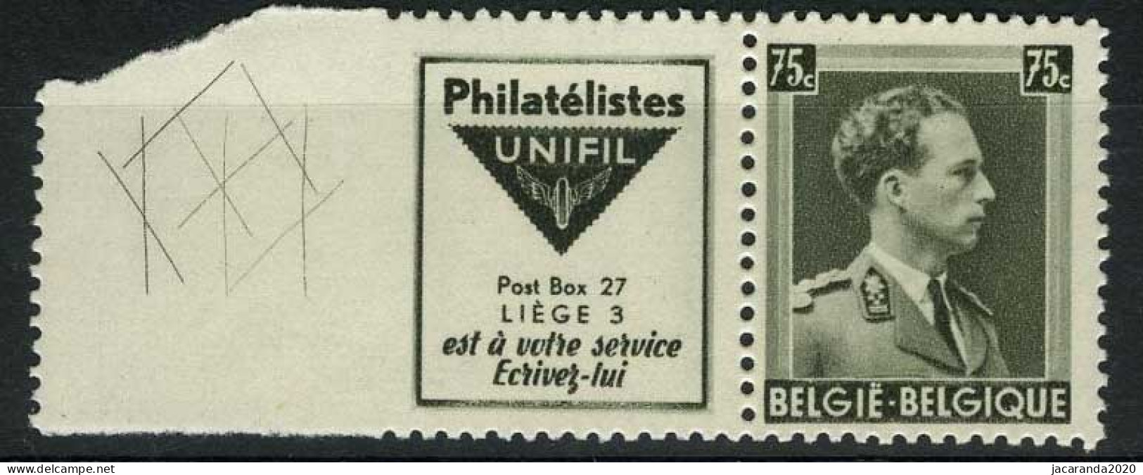 België PU119 ** - Gekruiste Lijnen In Rand - Philatélistes Unifil - Postfris