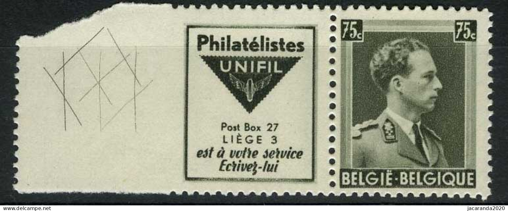 België PU119 ** - Gekruiste Lijnen In Rand - Philatélistes Unifil - Mint