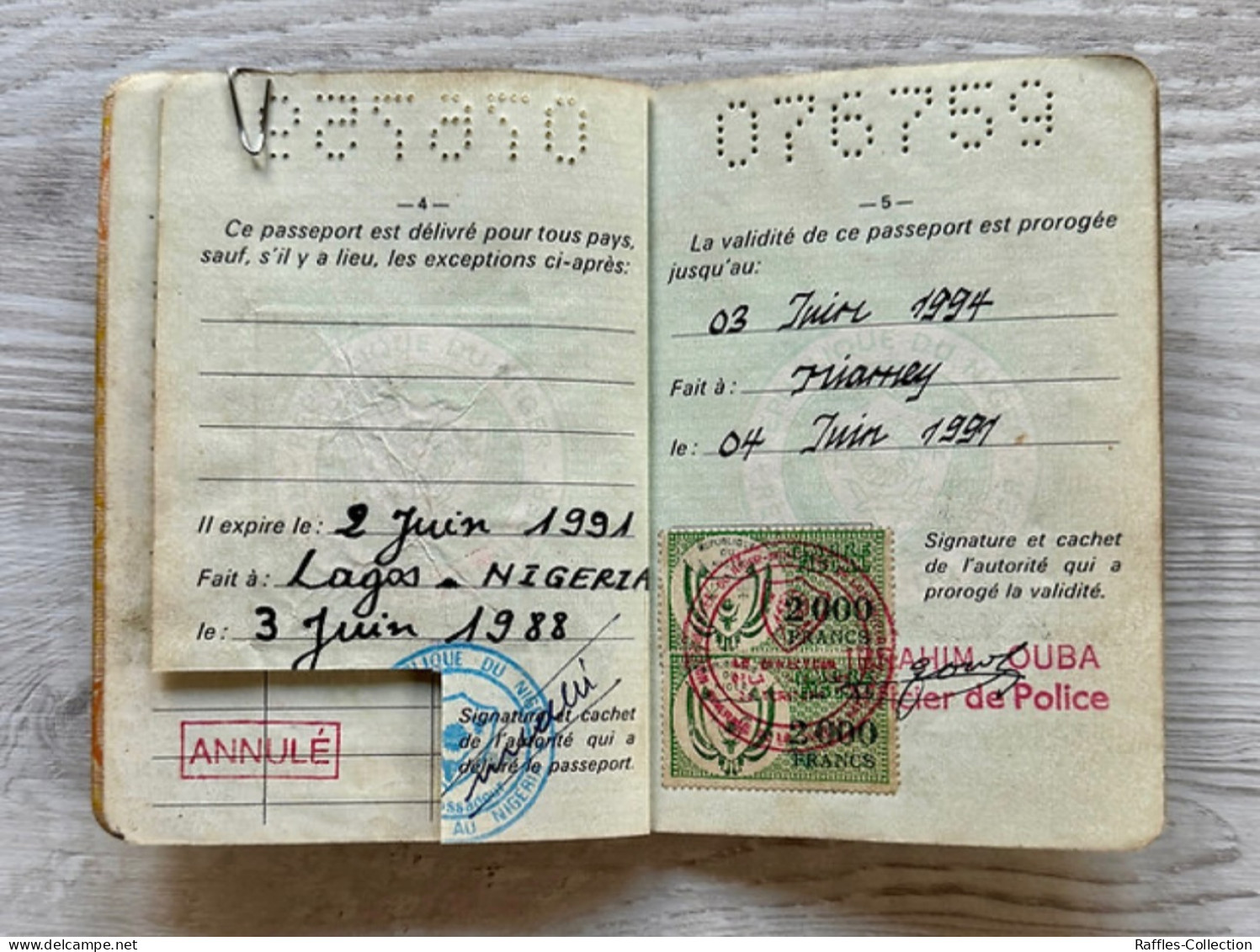 Niger 1988 Passport Passeport Reisepass Pasaporte Passaporto - Documenti Storici