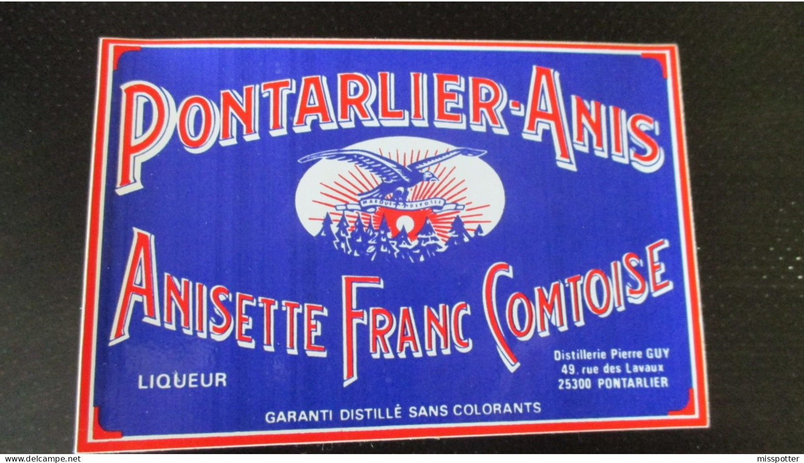 Autocollant Vintage Pontarlier Anis Anisette Franc Comtoise ( 12 Cm / 8 Cm ) - Adesivi