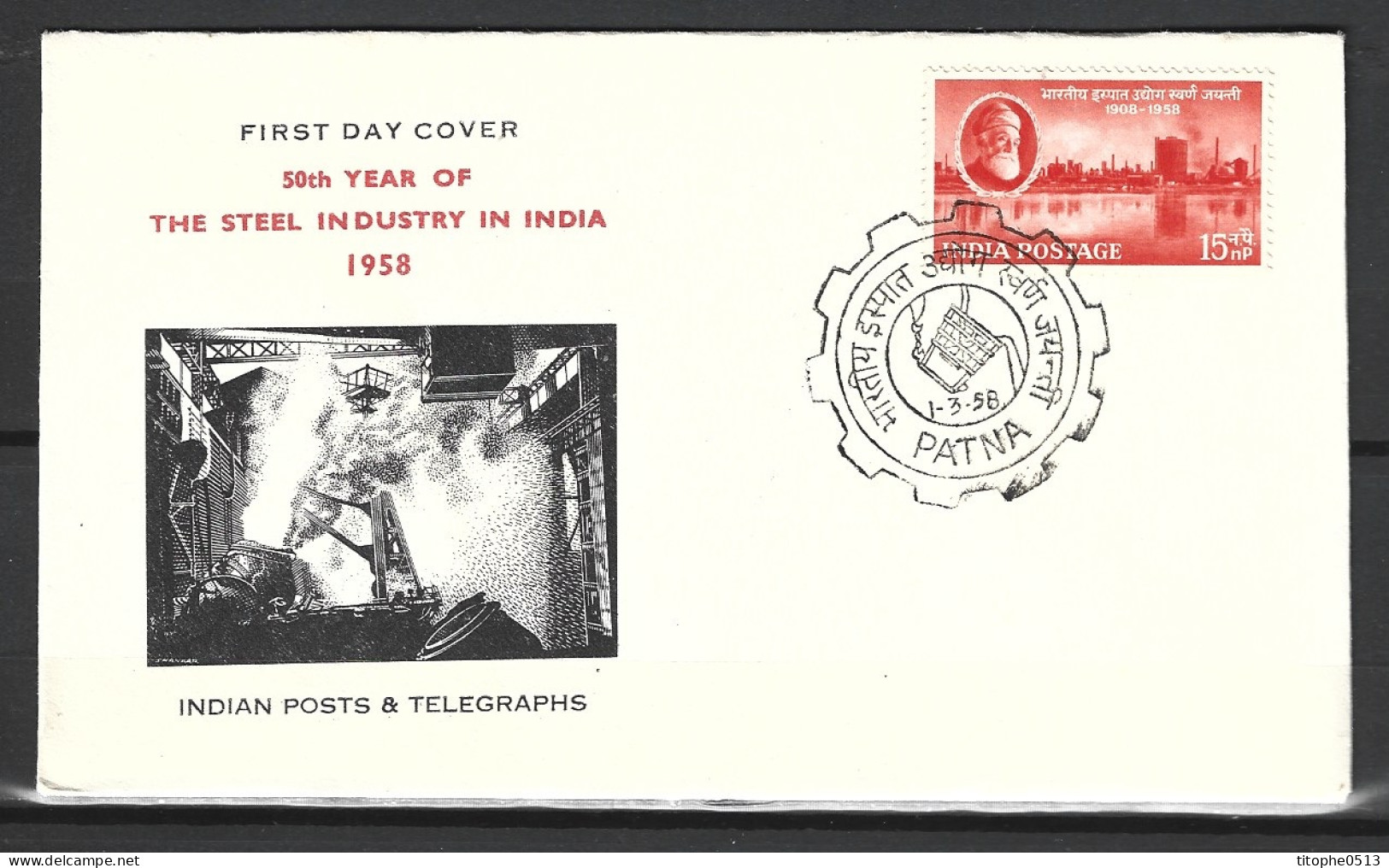 INDE. N°93 De 1958 Sur Enveloppe 1er Jour. Sidérurgie. - FDC