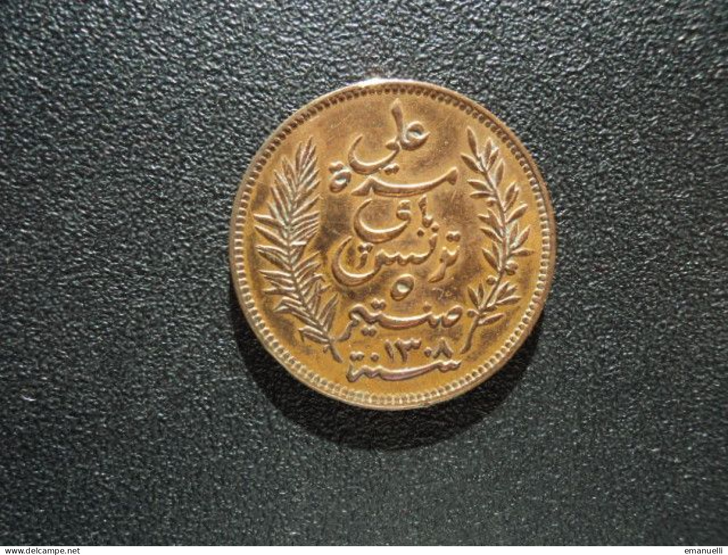 TUNISIE : 5 CENTIMES  1308 - 1891 A     G.91 / KM 221    SUP - Tunisie