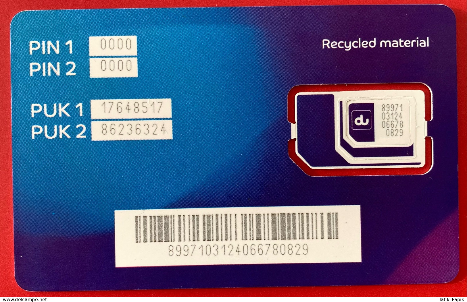 United Arab Emirates Du Cell Telecom USIM Operator 2G 3G 4G 5G Prepaid Tourist SIM Card Large Nano Standard - United Arab Emirates