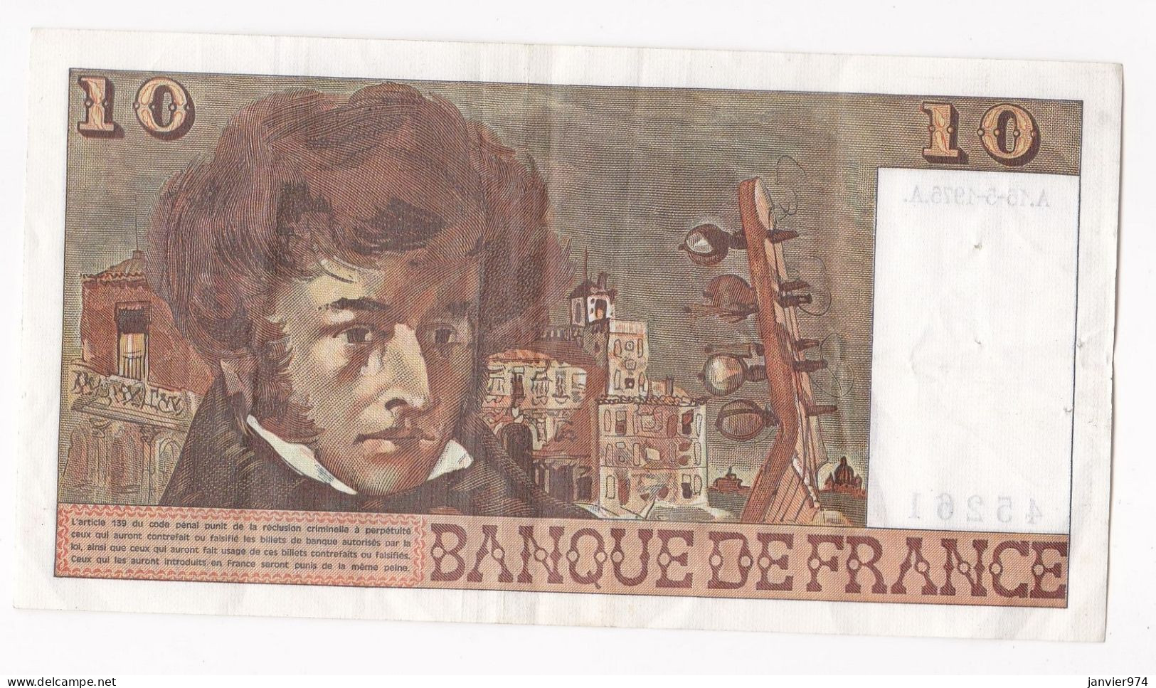 Premier Billet De Série 10 Francs Berlioz 15 - 5 - 1975 Alphabet D.173 N° 45261 , Rare - 10 F 1972-1978 ''Berlioz''