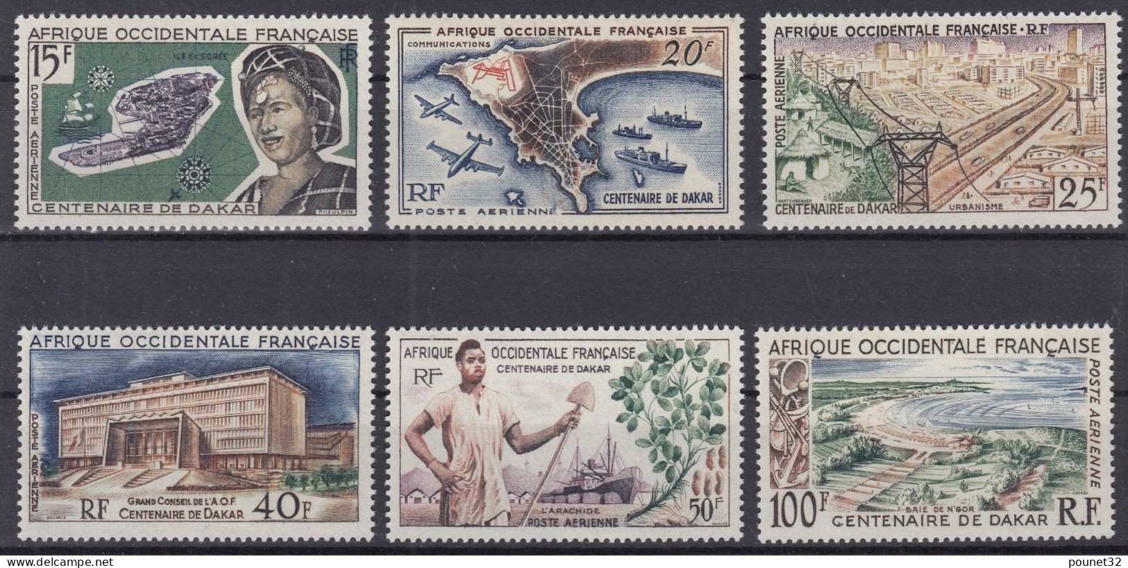 TIMBRE AOF SERIE DAKAR POSTE AERIENNE N° 22/28 NEUFS * GOMME CHARNIERE PROPRE - Unused Stamps