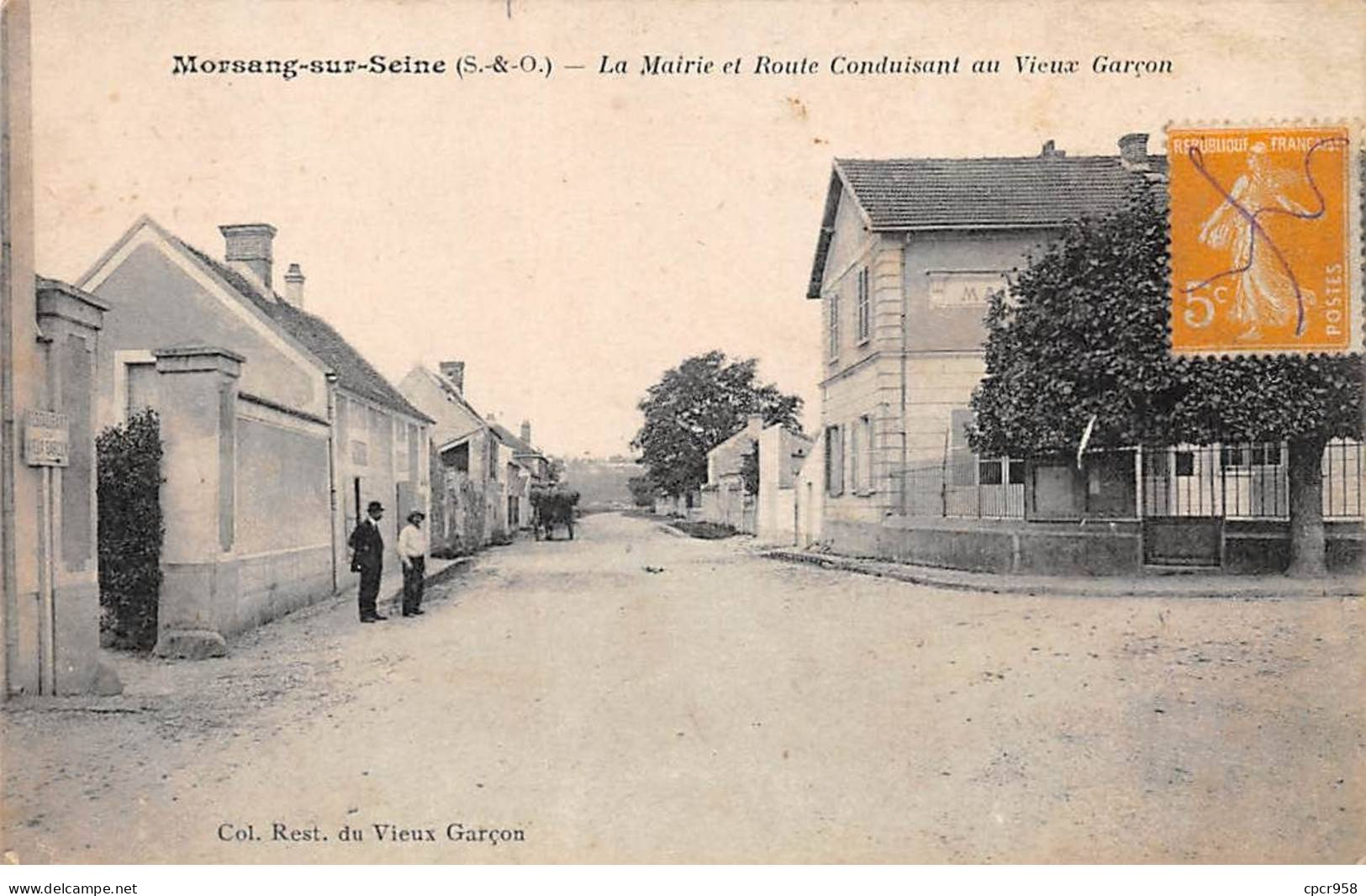 91 - MORSANG SUR SEINE - SAN66329 - La Mairie Et Route Conduisant Au Vieux Garçon - Morsang Sur Orge