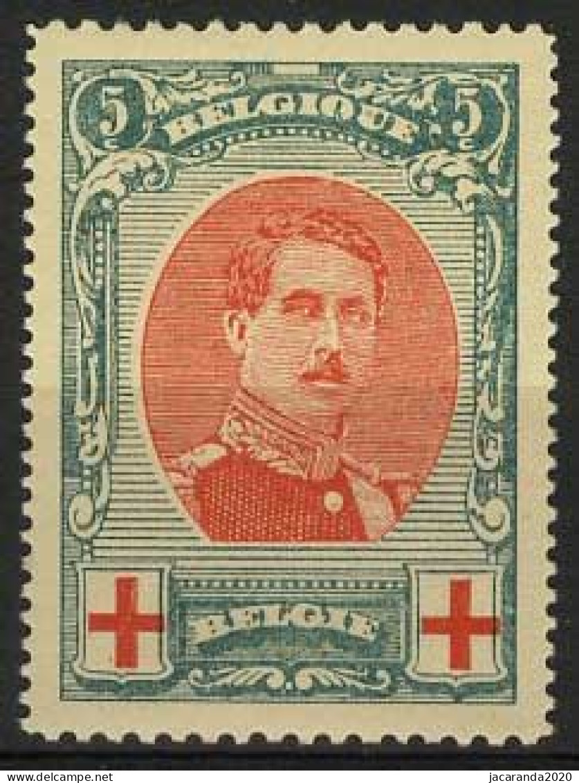 België 132A ** - Rode Kruis - Croix-Rouge - Koning Albert I - Roi Albert I - Tanding/Dentelure 12 X 14 - Luxe - SUP - 1914-1915 Croix-Rouge