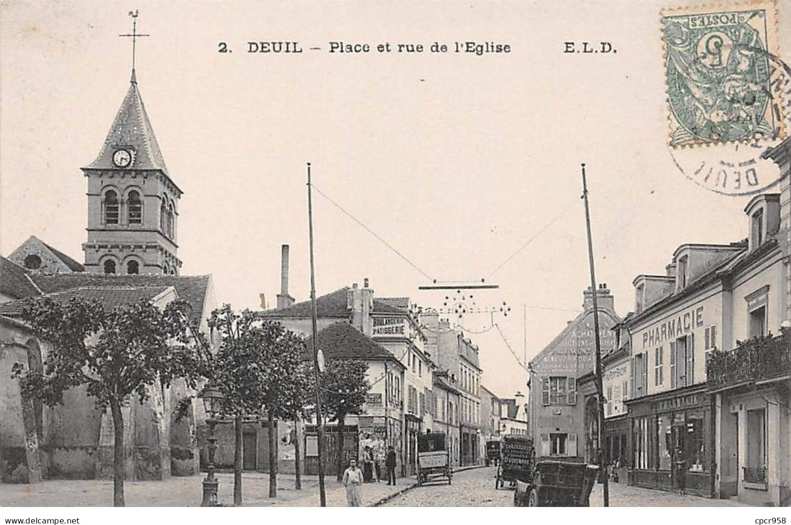 95 - DEUIL - SAN66424 - Place Et Rue De L'Eglise - Deuil La Barre