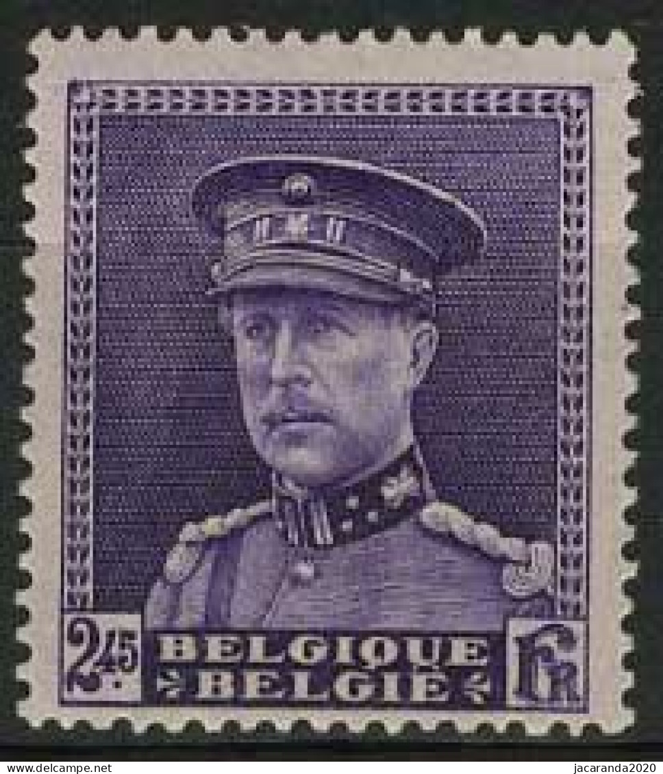 België 322 ** - Koning Albert I - "Albert Met Kepi" - 2,45F Violet - 1931-1934 Mütze (Képi)