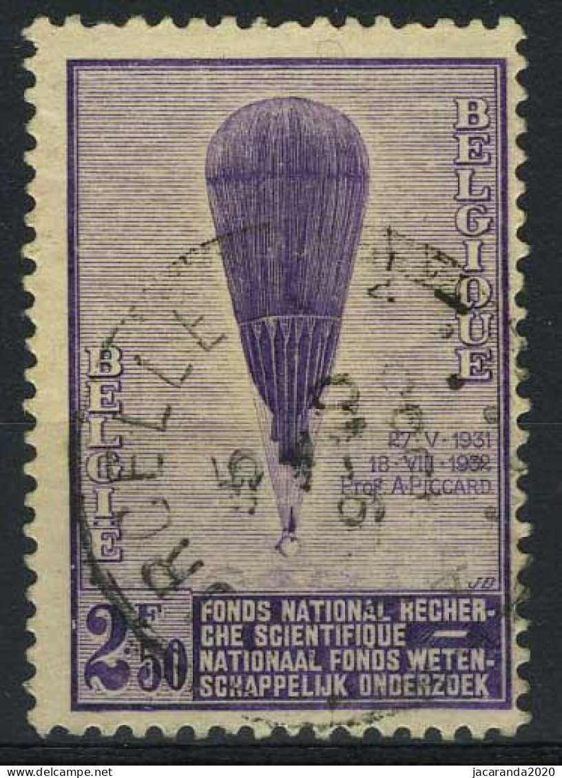 België 355 - Ballon Piccard - 2,50F - Gestempeld - Gebruikt