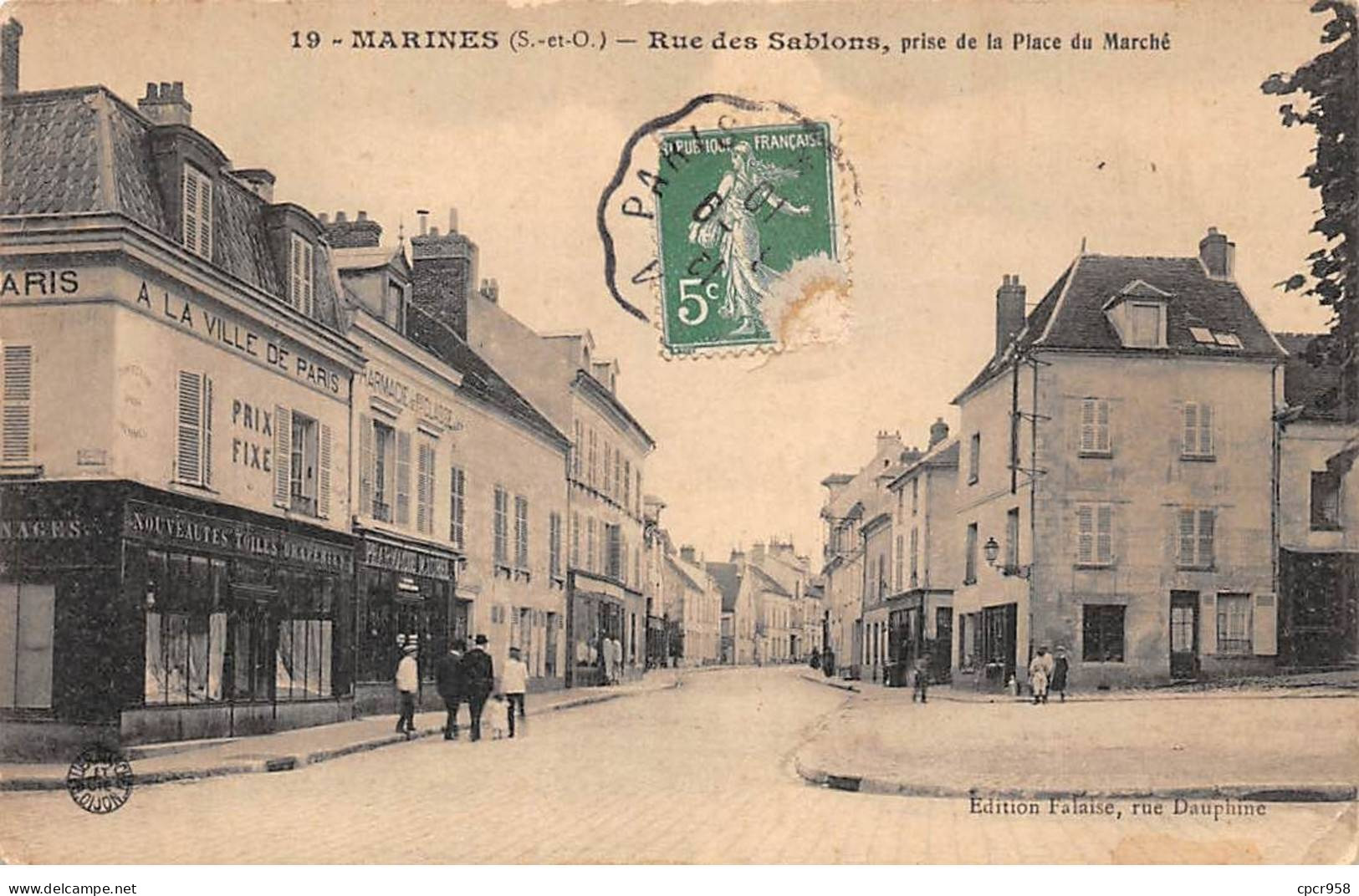 95 - SAN63430 - MARINES - Rue Des Sablons - Prise De La Place Du Marché - Marines