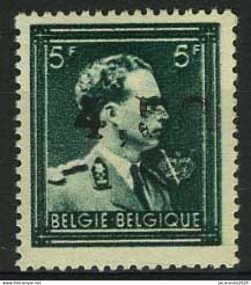 België 724W ** - Leopold III Met "V" En "kroon" - Ghislenghien - Met Opdruk Nieuwe Waarde 4,50 - 1946 -10 %