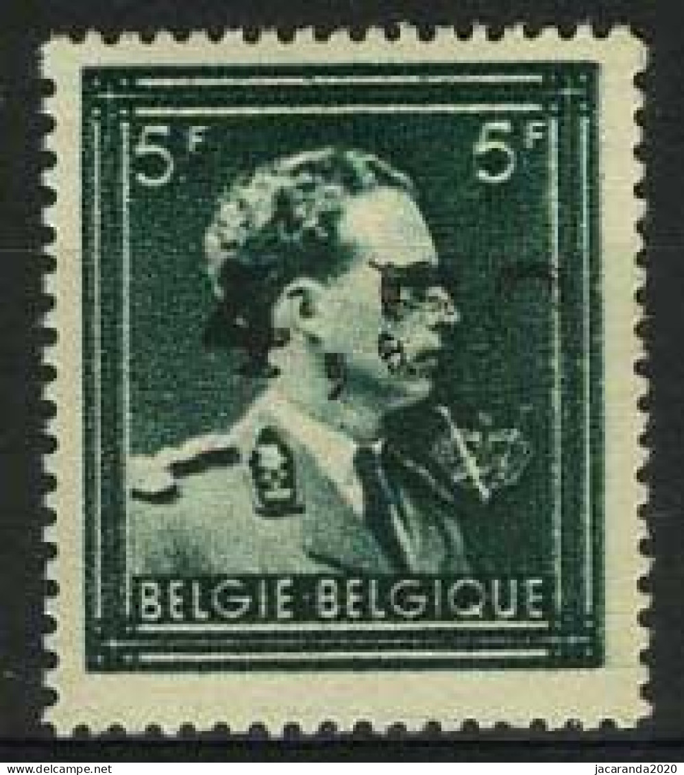 België 724W ** - Leopold III Met "V" En "kroon" - Ghislenghien - Met Opdruk Nieuwe Waarde 4,50 - 1946 -10%