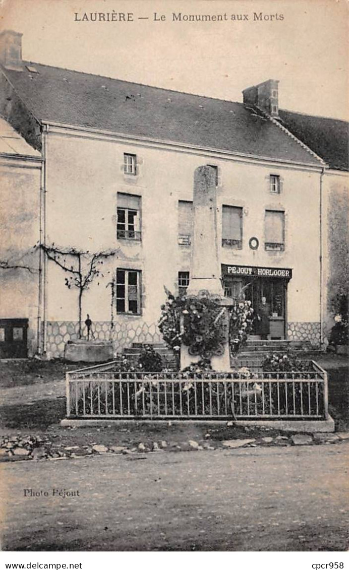 87 - SAN63181 - LAURIERE - Le Monument Aux Morts - Lauriere