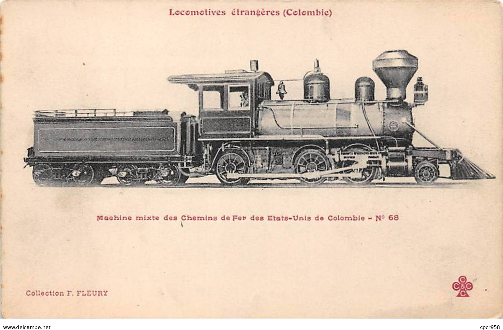 COLOMBIE - SAN64749 - Locomotives étrangères - Machine Mixte Des Chemins De Fer Des Etats Unis N°68 - Colombie