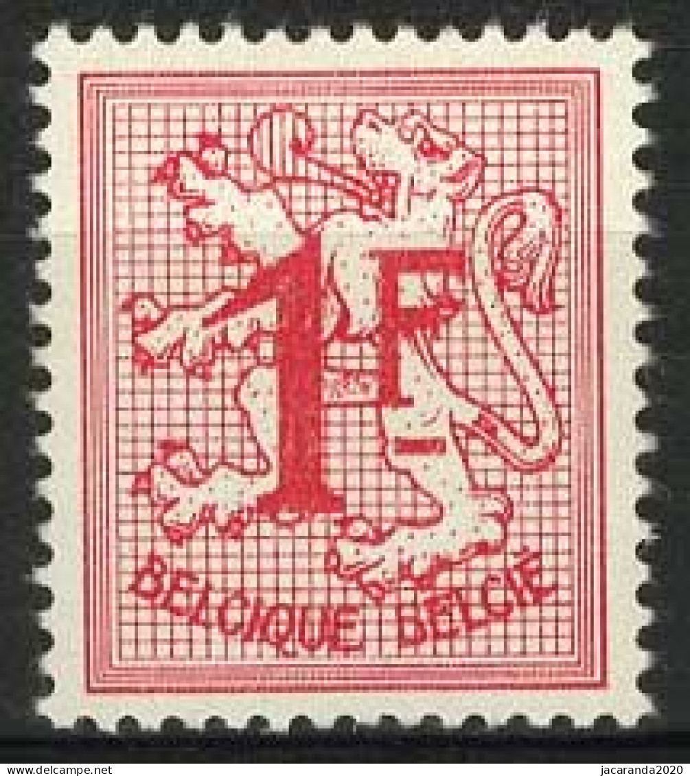 België 1027Bb ** - Heraldieke Leeuw - 1F Helrood - (R6) - Uitgifte Van 1959 - 1951-1975 Heraldischer Löwe (Lion Héraldique)