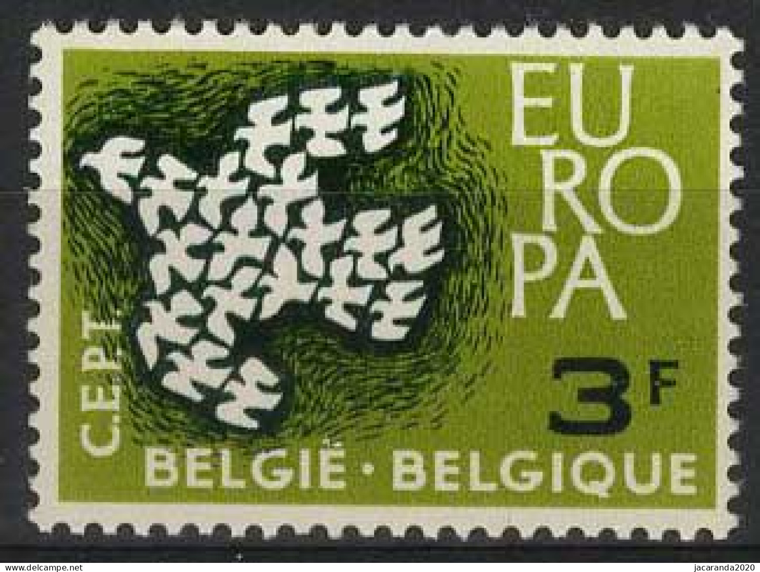 België 1193-V2 ** - Cijfer 3 Misvormd - Chiffre 3 Déformé - 1961-1990
