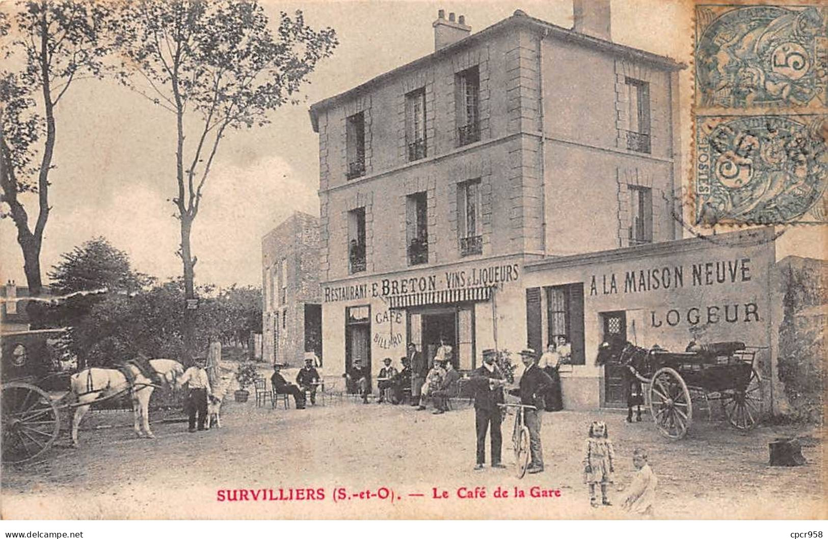 95 - SAN63531 - SURVILLIERS - Le Café De La Gare - En L'état - Survilliers